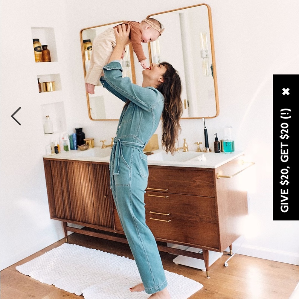 BNWT Madewell Denim Jumpsuit Sz L Cosgrove wash.